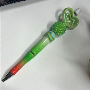 Colorful Gradient Pen with Heart Topper